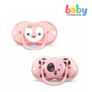 RaZBaby 2-Pack Keep-It-Kleen Pacifier - Pink Puppy/Pink Penguin