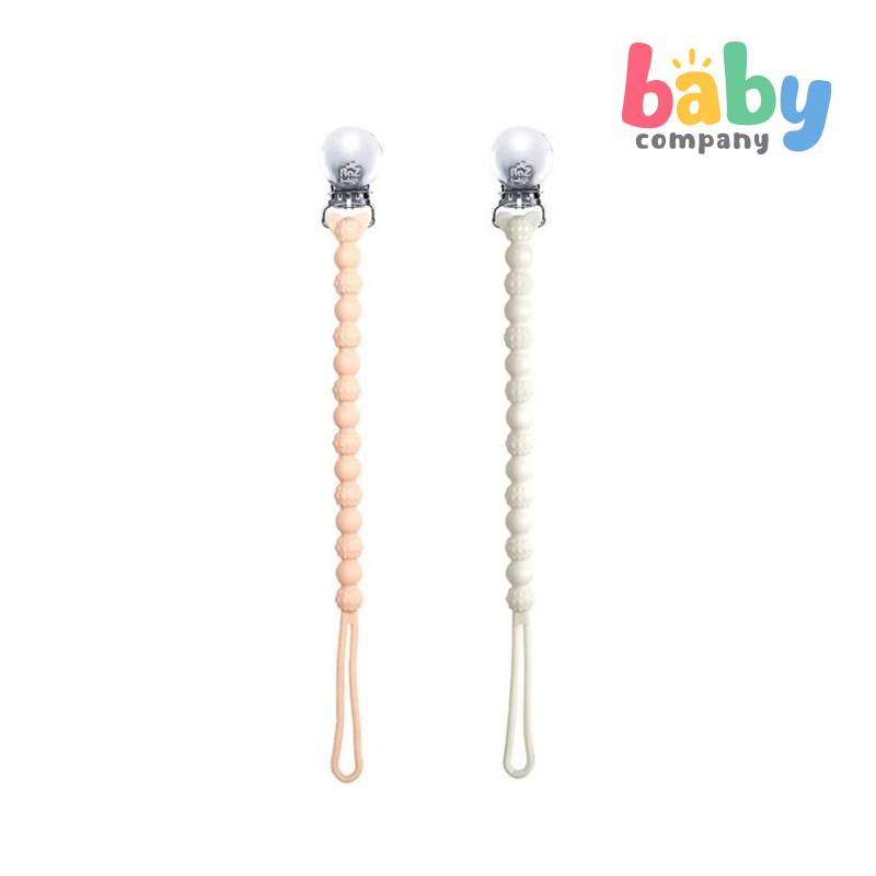 RaZBaby 2-Pack Razzies Pacifier Holder - Pink/White