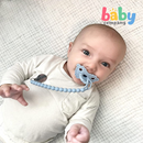 RaZBaby 2-Pack Razzies Pacifier Holder - Blue/Gray