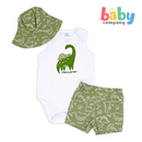 Mothers Choice Bodysuit, Short, and Sun Hat Set - Dino