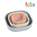 Beaba Silicone Nesting Bowls (Pack of 3) - Pink/Gray