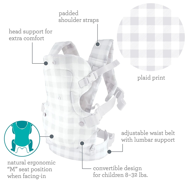 Infantino Flip 4-in-1 Convertible Carrier - Plaid