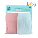 Nathan & Emma Muslin Swaddle 2s (White and Salmon Pink)
