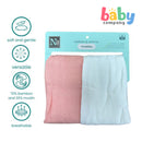 Nathan & Emma Muslin Swaddle 2s (White and Salmon Pink)
