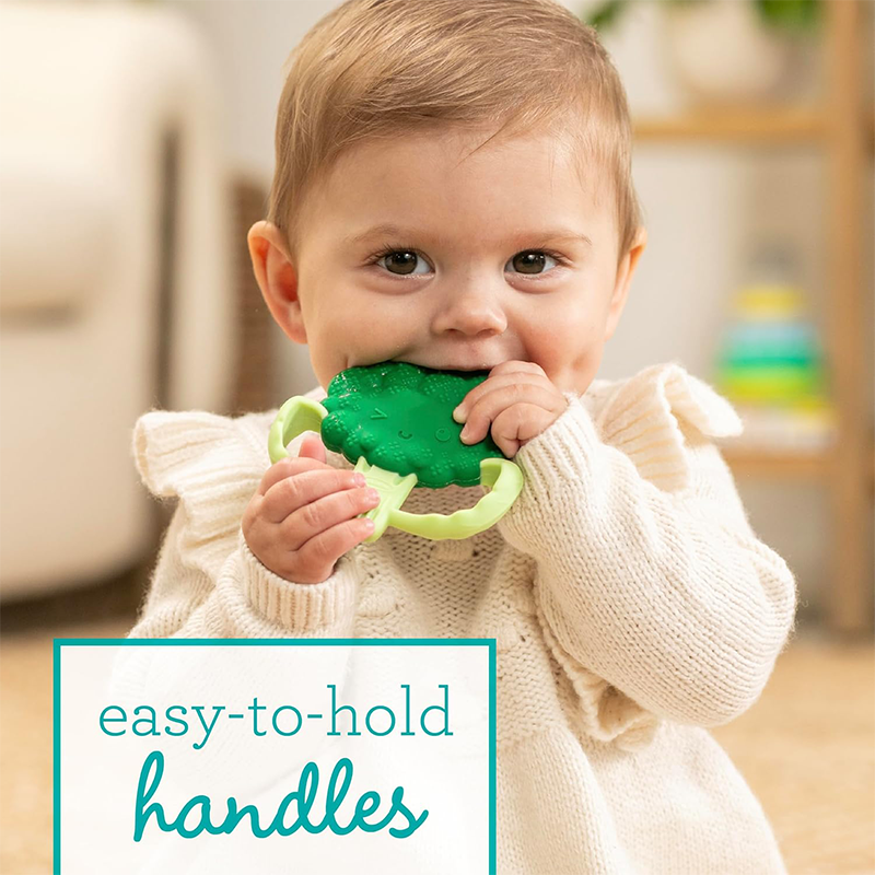 Infantino Lil Nibbles Textured Silicone Teether - Broccoli
