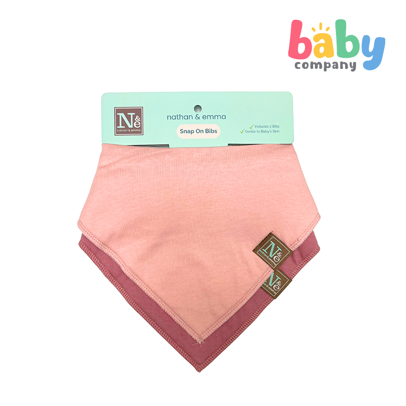 Nathan & Emma 2-Pack  Bandana Cotton and Fleece Bib - Purple and Pink