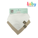 Nathan & Emma 2-Pack Bandana Cotton and Fleece Bib - White and Beige