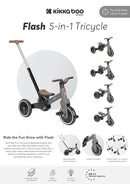 KikkaBoo Flash Tricycle 5in1 - Grey