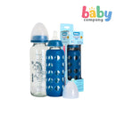 Bebeta Glass Bottle with Sleeves 240ml/8oz - Blue