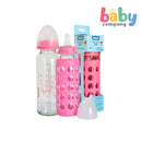 Bebeta Glass Bottle with Sleeves 240ml/8oz - Pink