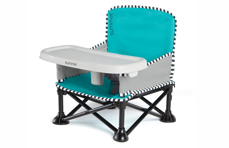 Summer Pop N Sit Booster Seat, Aqua Stripe