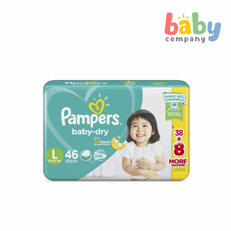 Pampers Baby Dry Taped Diapers Jumbo Pack Large 46s