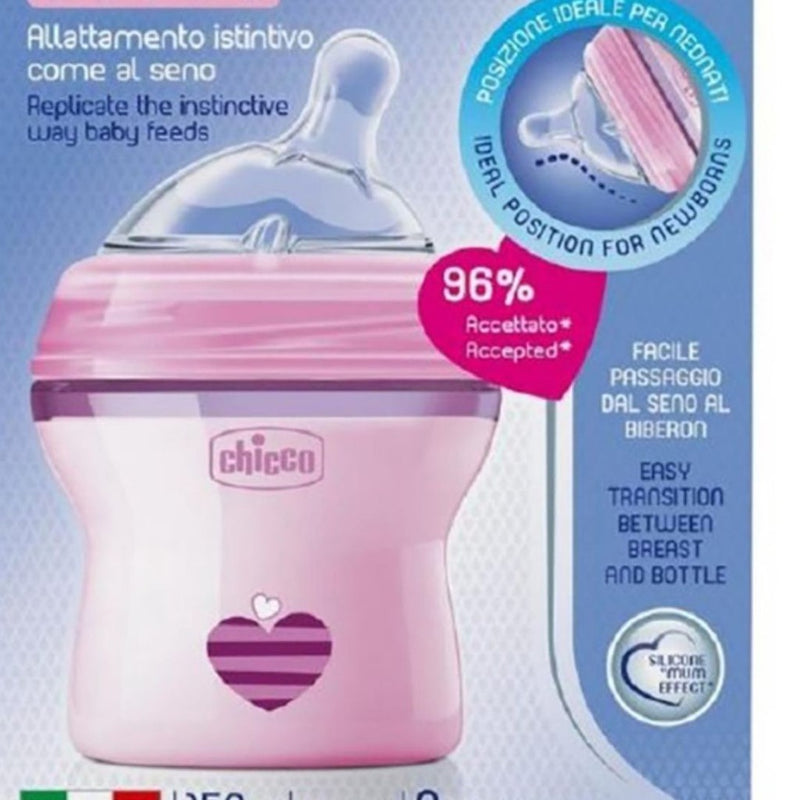 Chicco NaturalFeeling Baby Feeding Bottle 150ml - Pink