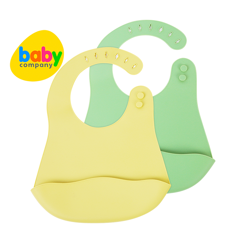 Mom & Baby 212 Silicone Bib, Pack of 2 - Green