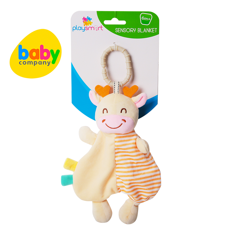 Playsmart Sensory Blanket Squeaker and Crib Toy - Giraffe