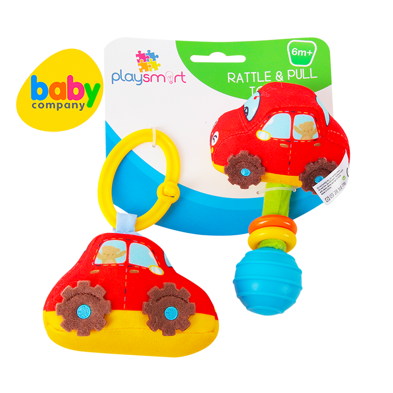 Playsmart Rattle & Pull Hanging Toy, Pack of 2 - Car