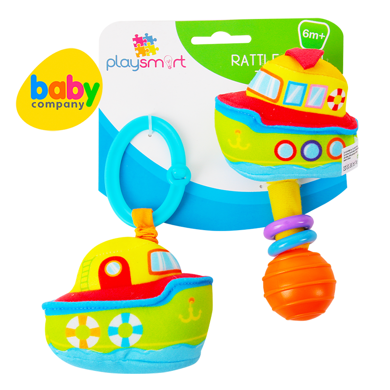 Playsmart Rattle & Pull Hanging Toy, Pack of 2 - Boat