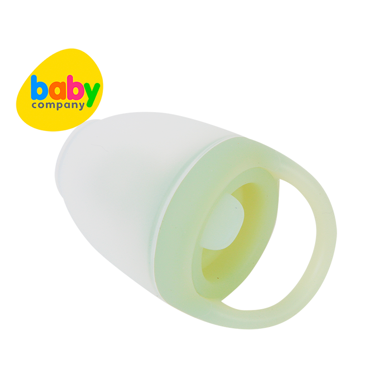 Mom & Baby Silicone Fruit Feeder with Cover - Green