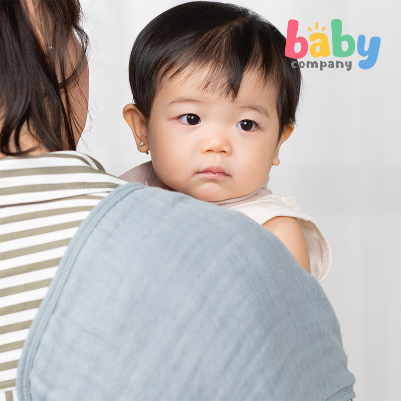 Nathan & Emma Burp Cloth - White & Teal Blue