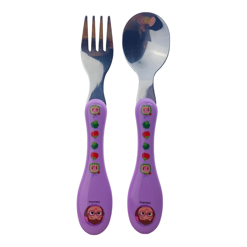 Cocomelon Stainless Spoon and Fork - Violet