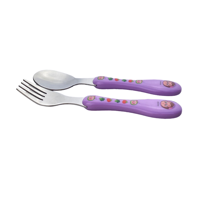 Cocomelon Stainless Spoon and Fork - Violet