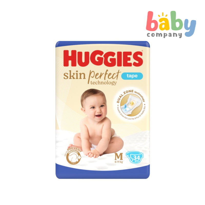 Huggies Skin Perfect Taped Diapers - Medium, 34 pcs