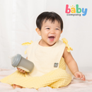 Nathan & Emma Muslin Bib - Cream White & Copper Brown