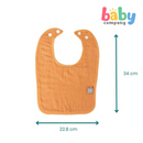 Nathan & Emma Muslin Bib - Cream White & Copper Brown