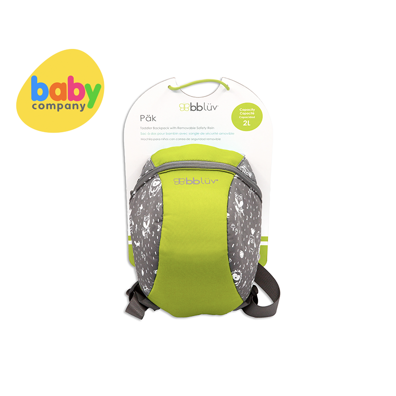 BBLUV Päk: Toddler Mini Backpack With Safety Reins - Lime