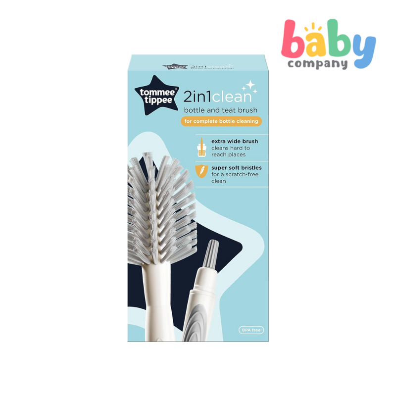Tommee Tippee Closer to Nature 2-In-1 Baby Bottle and Teat Brush