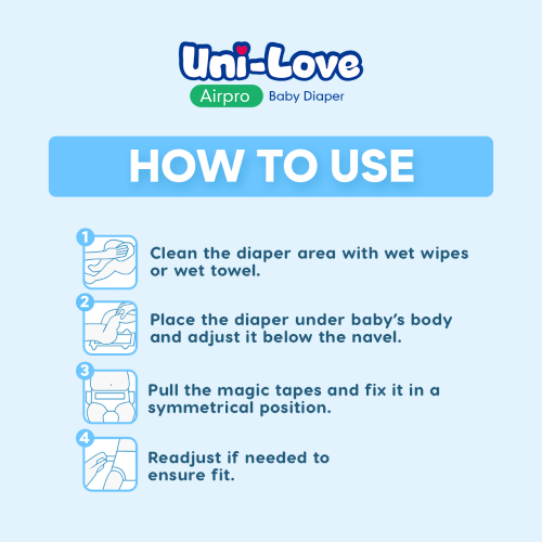 Uni-Love Airpro Baby Diaper Big Pack, Pack of 1 - Large, 64s