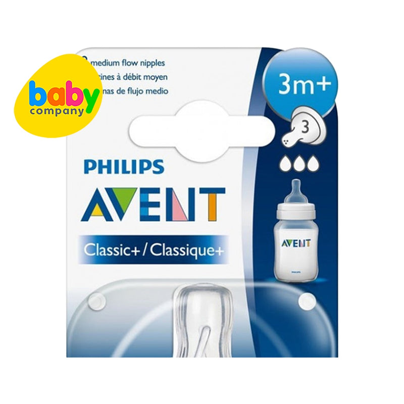 Philips Avent Anti-colic 2-pack Medium Flow Teats 3mo+