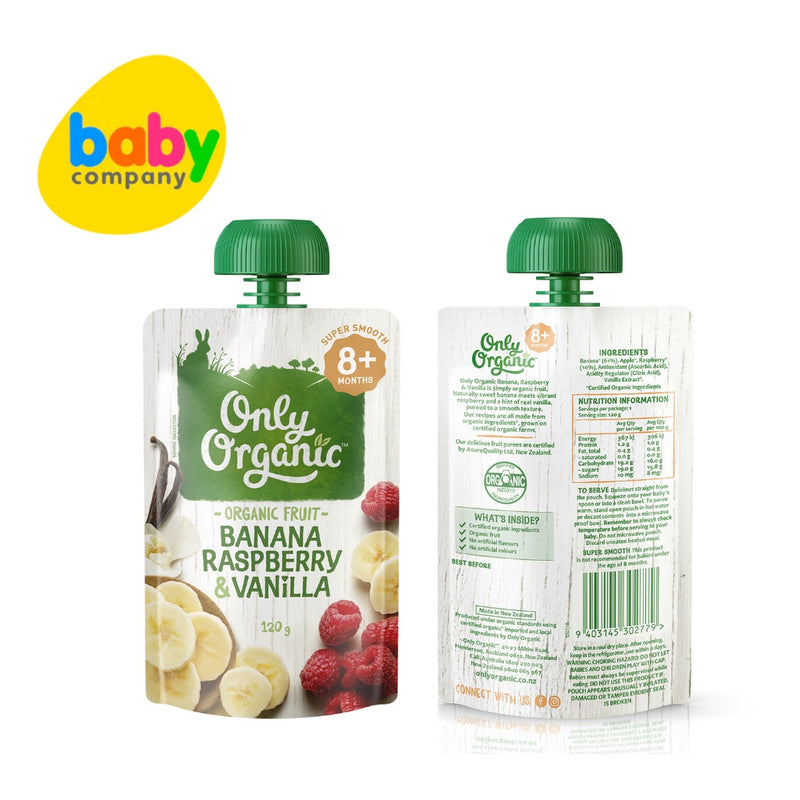 Only Organic - Banana, Raspberry & Vanilla (8+ mos)