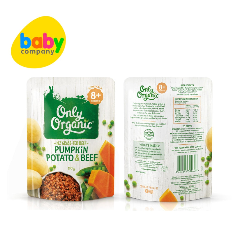 Only Organic Pumpkin, Potato & Beef (8+ mos) 170g