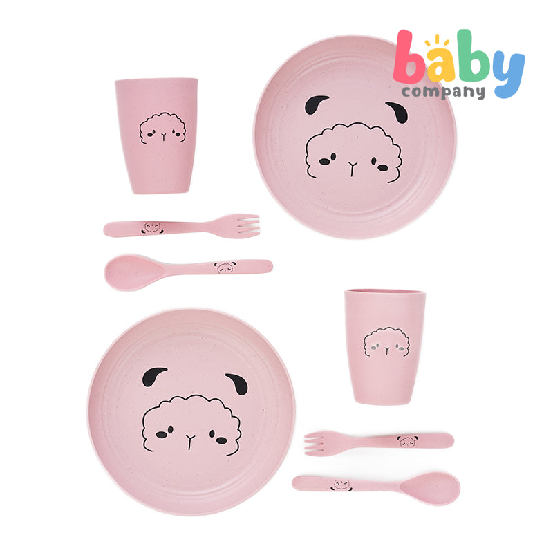 Mom & Baby 16 pc Wheat Tableware Set - Pink