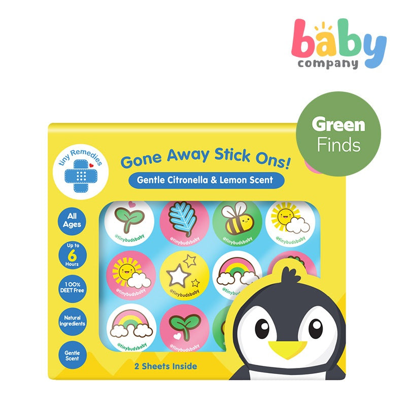 Tiny Buds 24-Piece Gone Away Stick Ons - Gentle Citronella and Lemon Scent