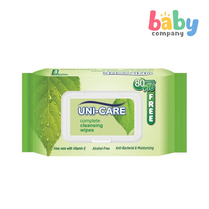 Unicare Cleansing Wipes Aloe Vera with Vitamin E 90 Sheets (Buy 2 Take 1)