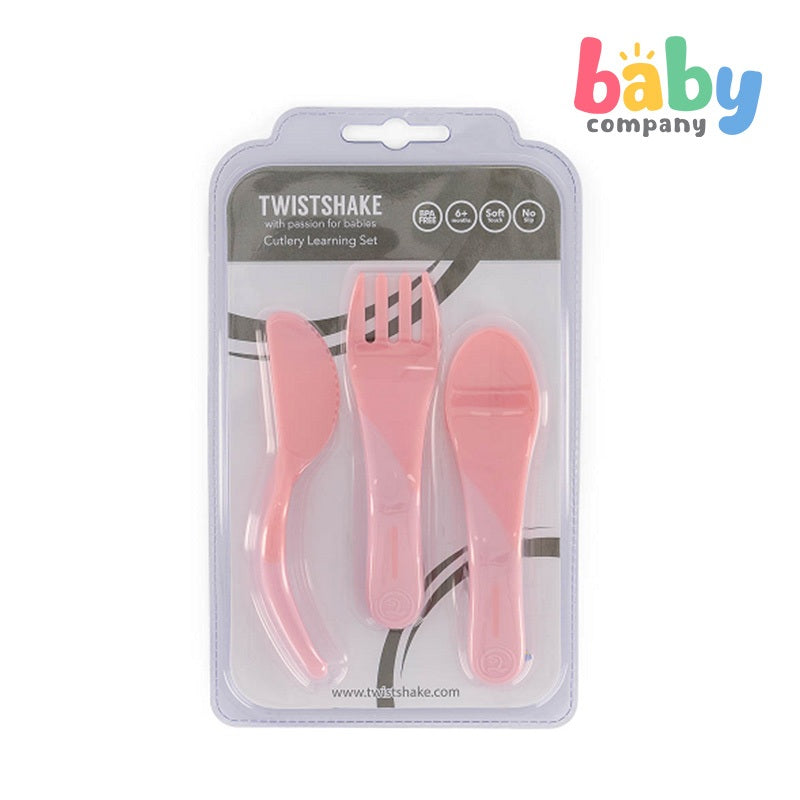 Twistshake Learn Cutlery - Pastel Pink