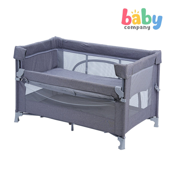 Looping All in One Pack and Play Co Sleeper Crib and Playpen Gray