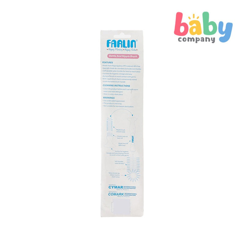 Nurture Polypropylene Bottle And Nipple Brush - Blue