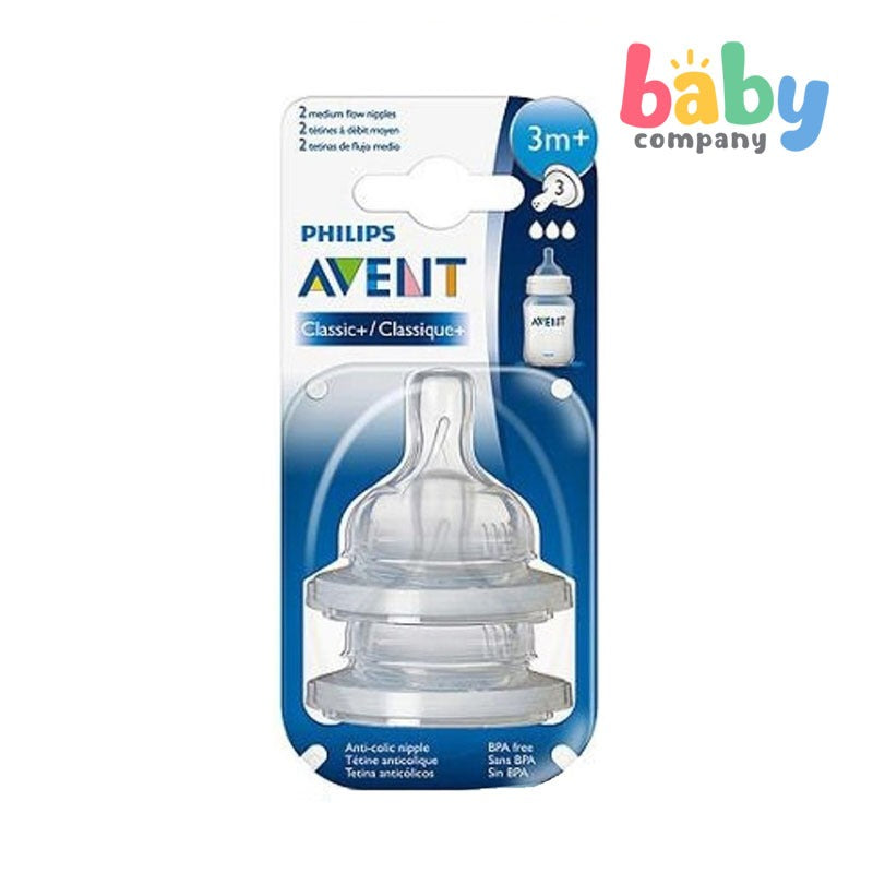 Philips Avent Anti-colic 2-pack Medium Flow Teats 3mo+