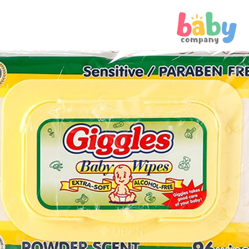 Giggles 2-Pack Baby Wipes Powder Scent