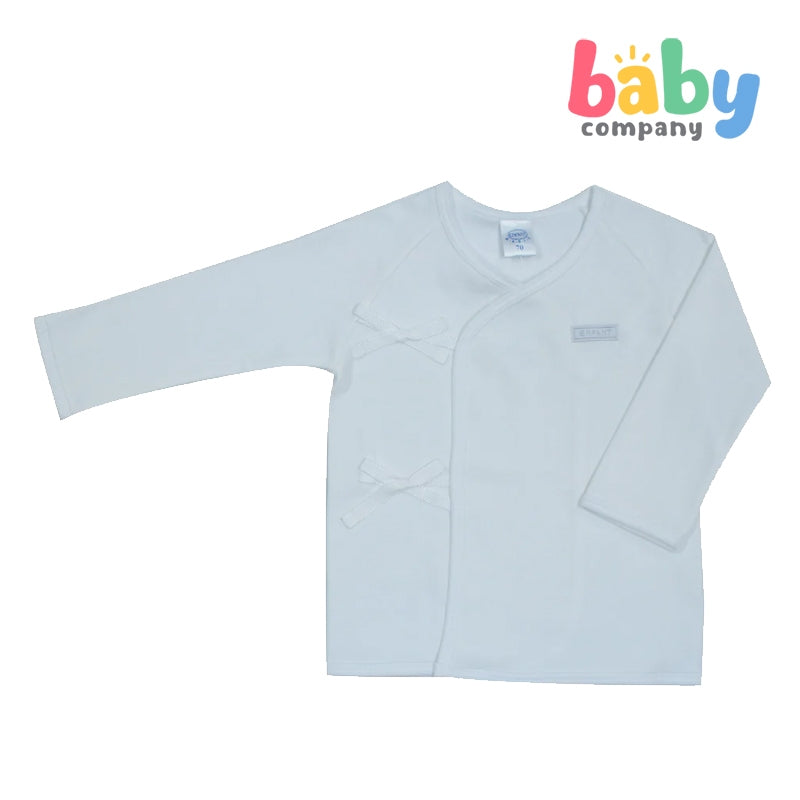 Enfant Long Sleeves Tie-Side Shirt - White