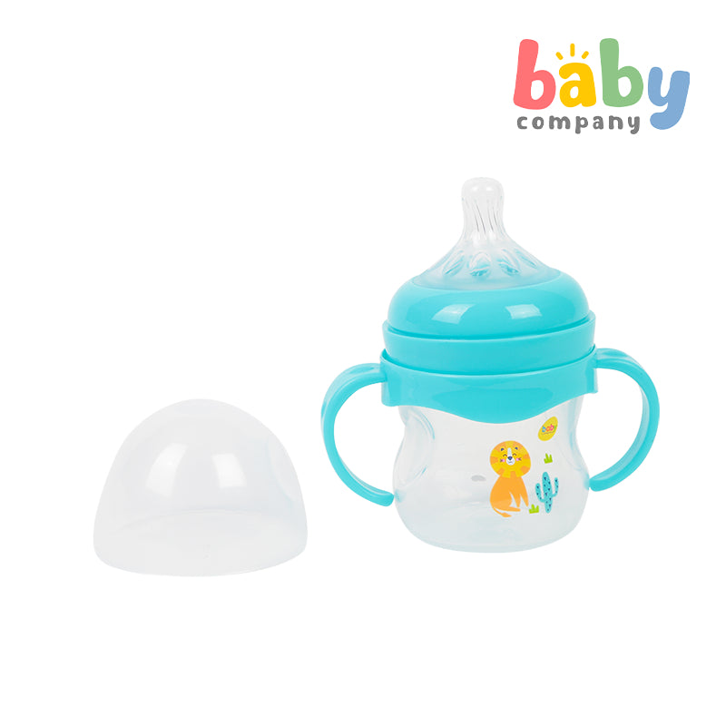 Mom & Baby Wide-Neck Feeding Bottle with Handle 4oz - Green