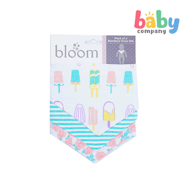 Bloom 3-Piece Bandana Bib - Ice Cream, Stripes & Flowers