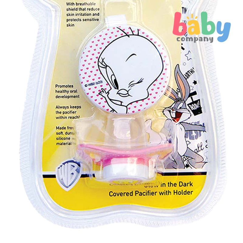 Looney Tunes Glow in the Dark Covered Pacifier with Holder