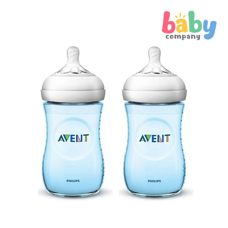 Philips Avent Natural Bottle 9oz Twin - Blue