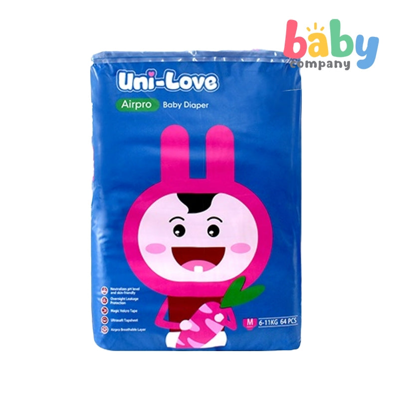 Uni-Love Airpro Baby Diaper Big Pack 64s - Medium Pack of 1