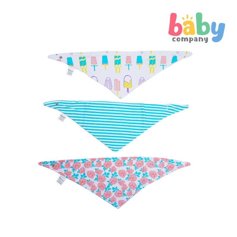 Bloom 3-Piece Bandana Bib - Ice Cream, Stripes & Flowers