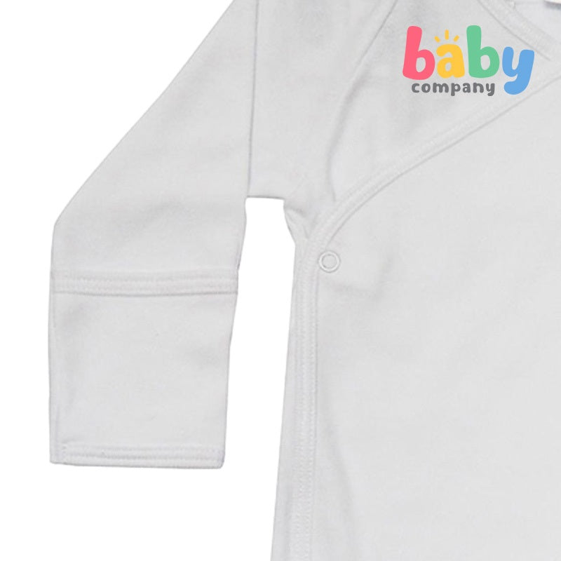 Enfant Baby Side-Snap Long-Sleeve Shirt White